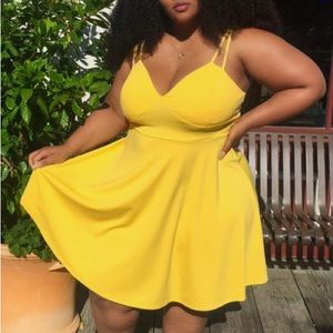 NWOT Casual Yellow Cami A-Line Dress